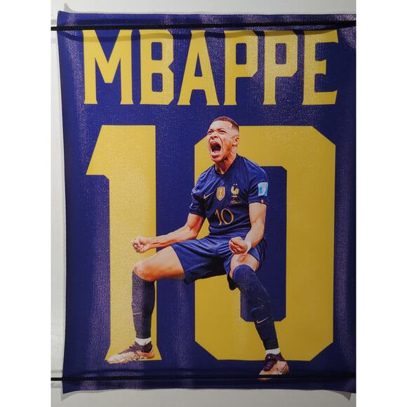 Soccer Legends Canvas Wall Art – Messi, Ronaldo, Neymar, Mbappé -Set of 4, 8x10" - Picture 3 of 6